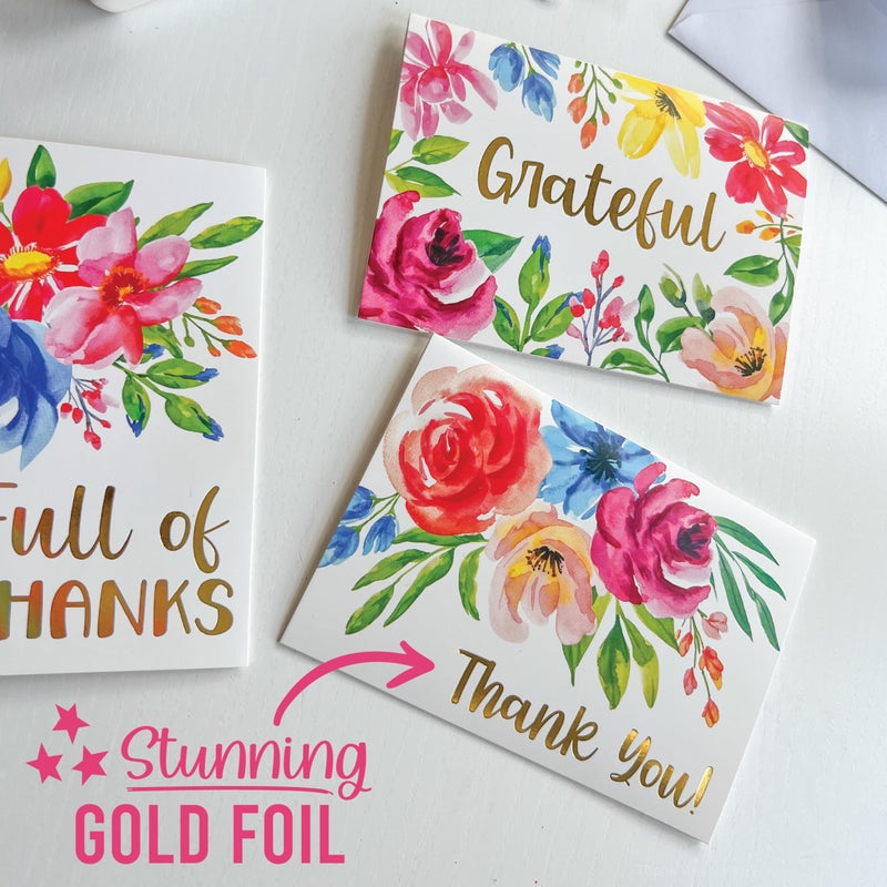 Hadley Designs 54 Floral Thank You Cards With Envelopes - Wedding Thank You Cards with Envelopes Bulk, Appreciation Notes Set for Bridal Shower, Graduation and Teachers - Image 5